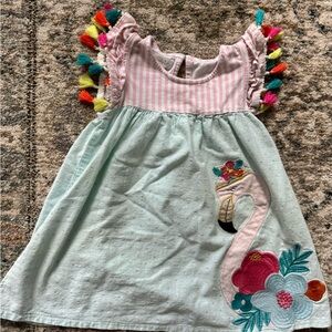 Mudpie toddler flamingo  sleeveless dress size 4t